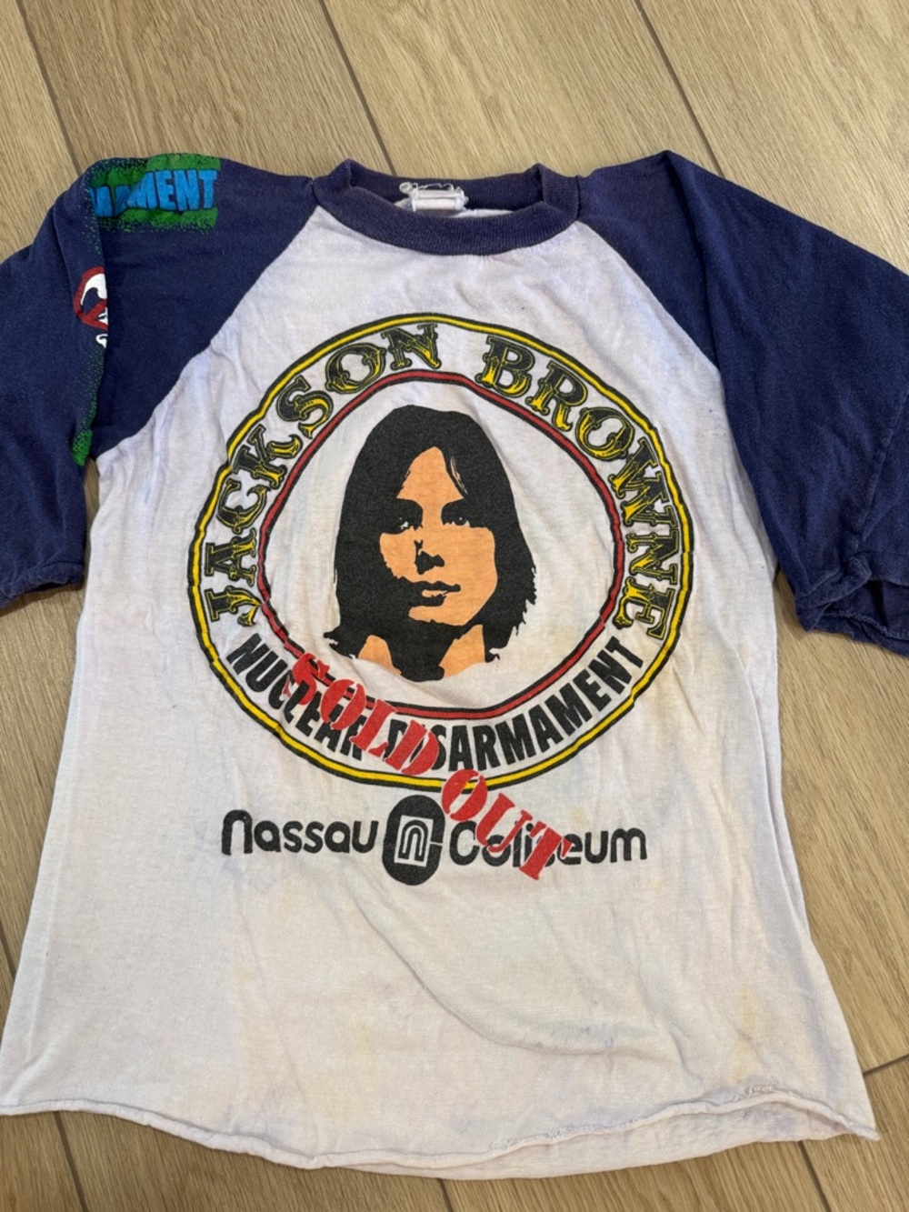 Vintage 1970’s Jackson Browne Concert Baseball T Shirt Rare Sold Out Graphic